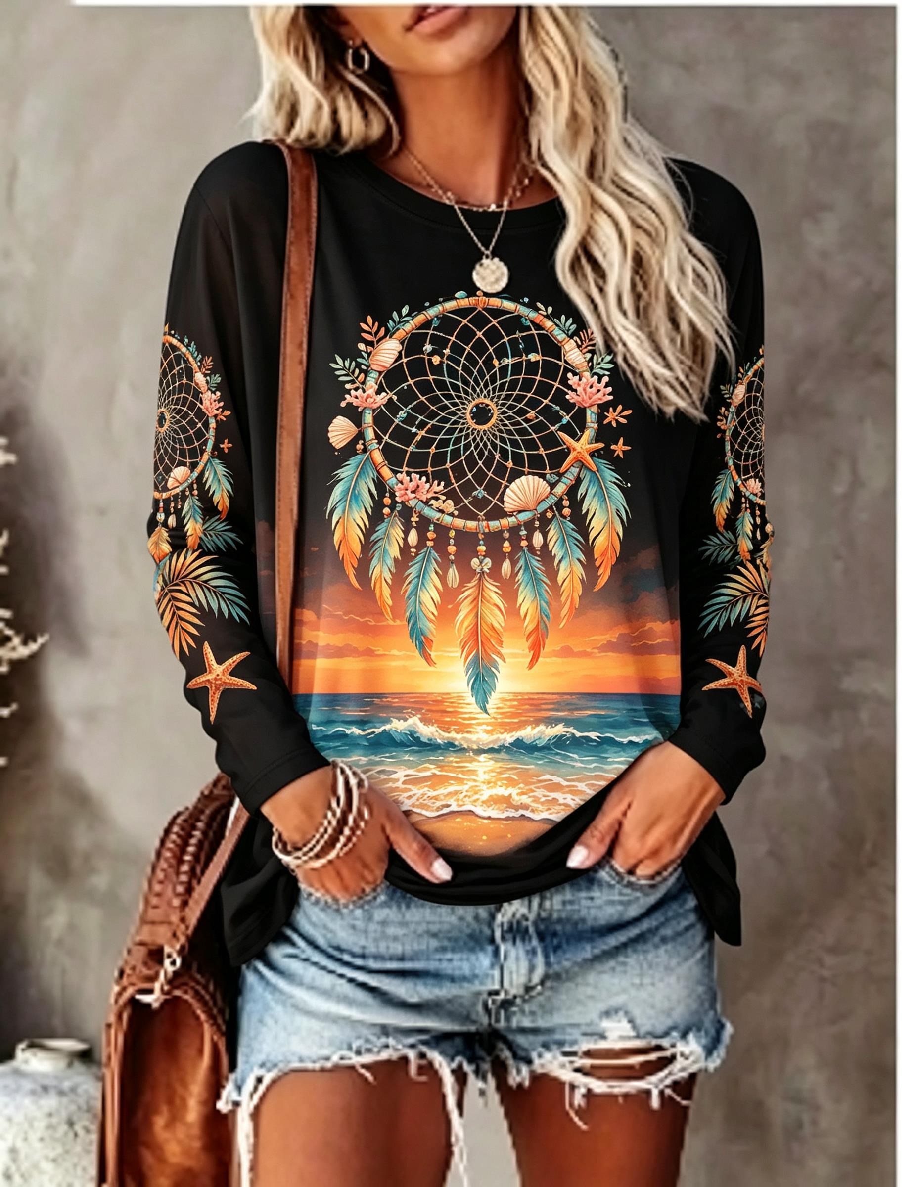 Women's Crew Neck Long Sleeve  - T-Shirts review and price