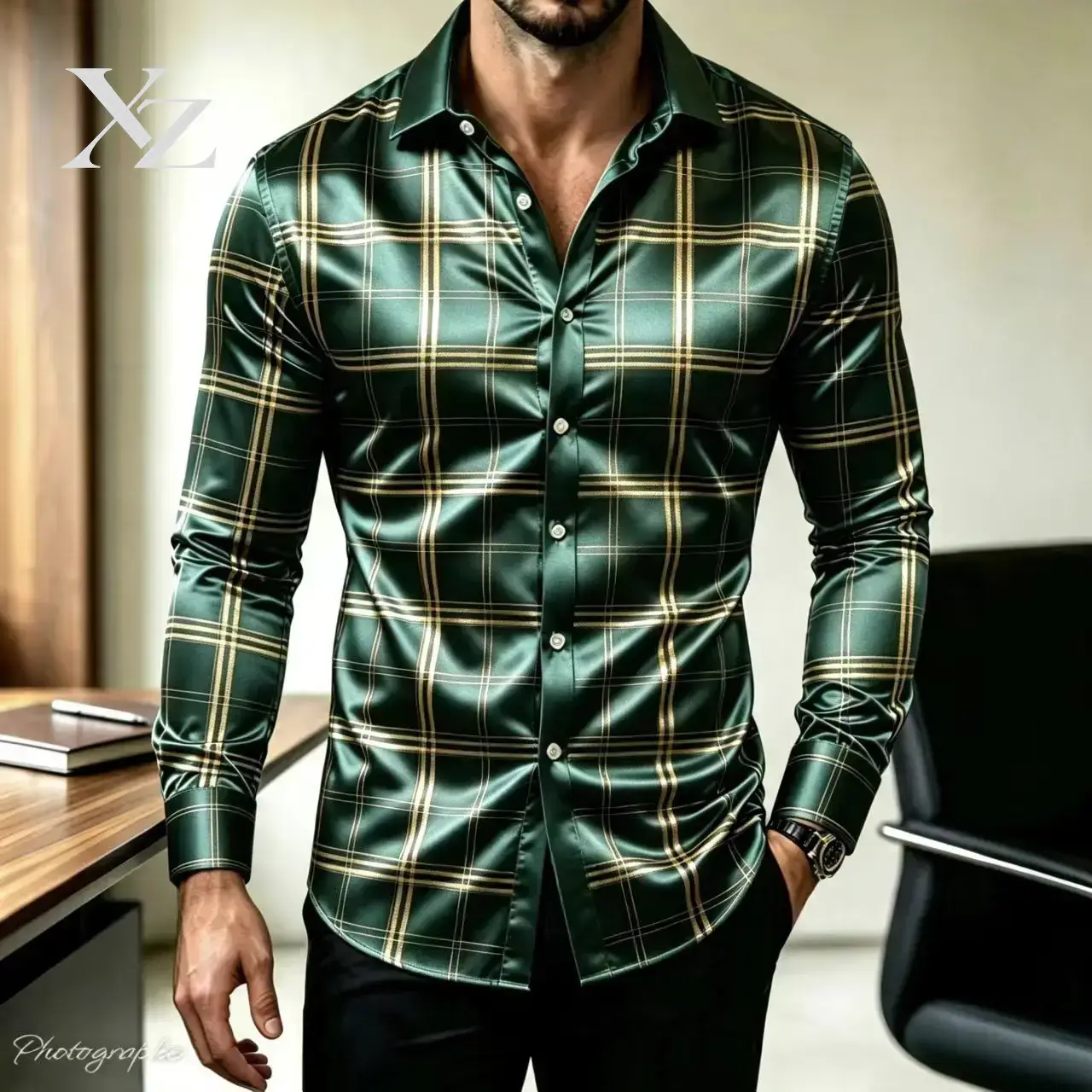 Hot Sale Men's Slim Fit Long S - Mens Satin Silk Dress Shirt review and price