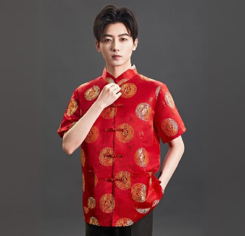 New Chinese Style Embroidery S - Mens Satin Silk Dress Shirt review and price