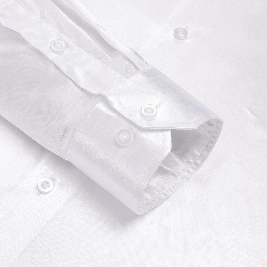 Hi-Tie White Silk Satin Mens S - Mens Satin Silk Dress Shirt review and price